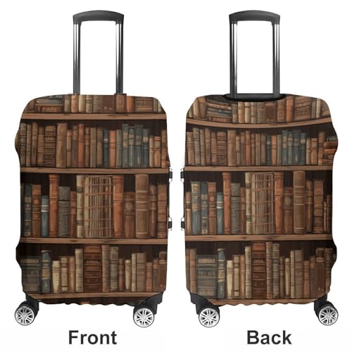 Carry on Luggage Cover Library Bookshelf Suitcase Covers for Luggages Tsa Approved Travel Luggage Sleeve Protector Elastic Suitcase Protector Anti-Scratch Washable Fits 19-30 Inch Case -XL3