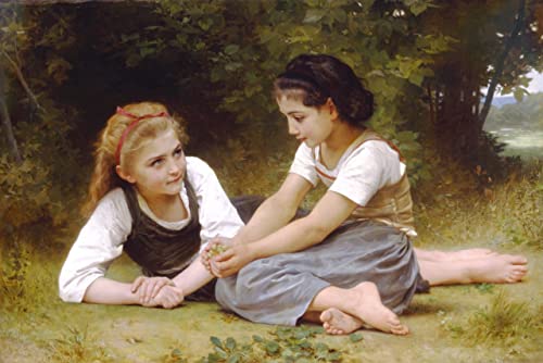 William Adolphe Bouguereau The Nut Gatherers 1882 b15329 A3 Poster - Papel fotográfico grueso brillante (16.5/11.7 inch)(42/30 cm) - Película Decoración de pared Arte Actor Actriz Regalo Anime Auto Cover