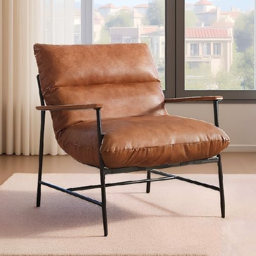 chairus Polstersessel Loungesessel für Wohnzimmer Moderne Relaxsessel Lesesessel aus PU Leder Ohrensessel Akzentsessel mit Armlehnen Schlafzimmer (Braun) chairus Polstersessel Loungesessel für Wohnzimmer Moderne Relaxsessel Lesesessel aus PU Leder Ohrensessel Akzentsessel mit Armlehnen Schlafzimmer (Braun)
