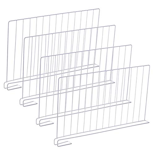 K9CK Separadores de Estantería, 4 Piezas Separadores XXL para Organizar Armarios y Estanterías, Blanco, Metálicos, 50 * 30 * 2.2cm