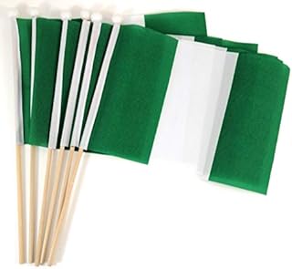 NWFlags Nigeria Hand Flag 9" x 6" (23cm x 15cm) - 6 Pack