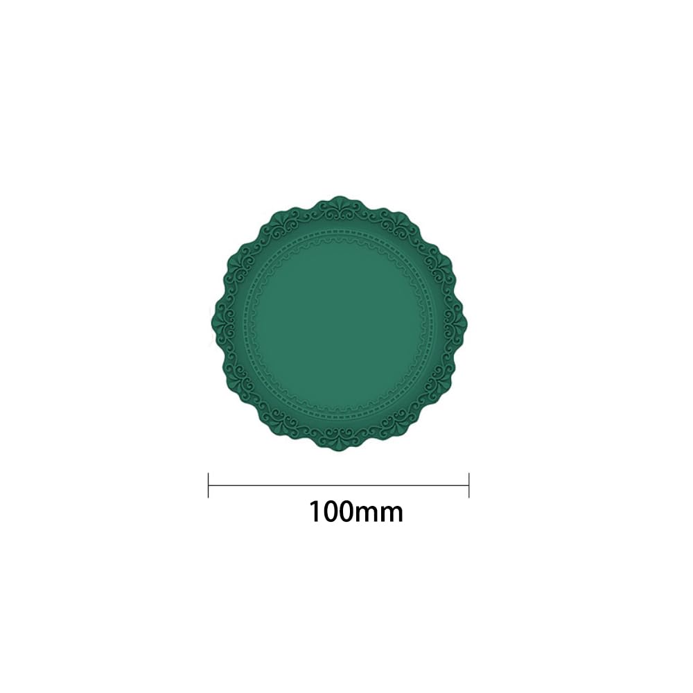 Pack of 5 Round Placemats with a Diameter of 10 cm, Lace Silicone Placemats, Washable Placemats, Plates Coasters - Image 2
