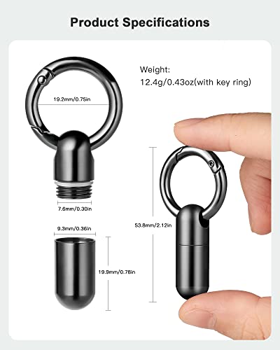 Image of TISUR Small Titanium Keychain Pill Holder, Pocket Pill Case for Travel | Waterproof Pill Fob,Portable Pill Box Container,Purse Pill Organizer Tube