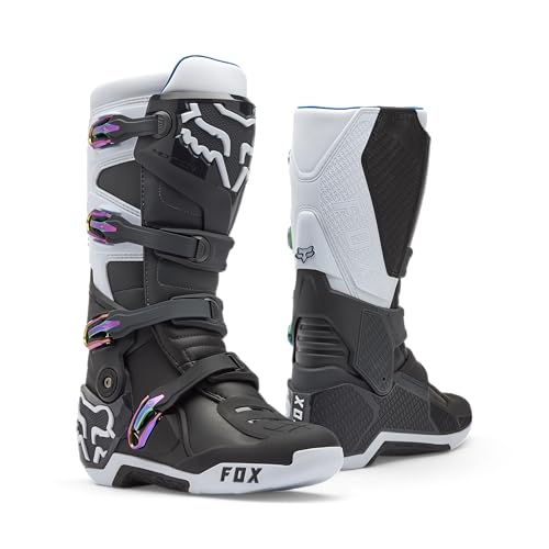 Fox Racing Men's Motion Motocross Dirt Bike Boots, Black/Grey/White, 11