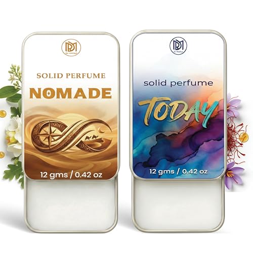 Image of Dr.Mashur Solid Perfume |Nomade&Today Alcohol Free Wax Perfume Balm, Long Lasting | Pocket Tin 12g, Pack Of 2| Non Greasy Smooth Glide, Travel Friendly Men And Women
