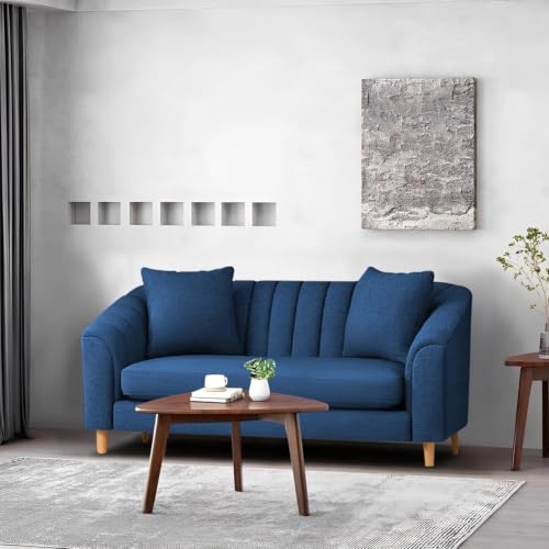 Image of Casaliving Doraldo 2 Seater Sofa Set for Living Room Premium Fabric Sofa for Living Room (Blue, 2 Seater)