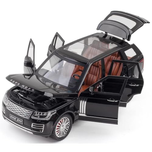 Image of New 1:24 Refender Diecast Alloy Metal Pull Back Car with Openable Doors Music Sound and Light Vehicle Toy Car for Kids Boys (White)