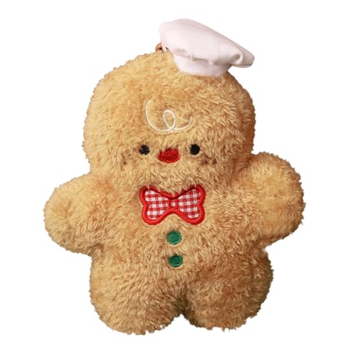 ジンジャーブレッドのぬいぐるみ - お祝いのクリスマスぬいぐるみ、柔らかい抱き枕人形の快適さ、シナモンマンのキャラクター |ぴったりとしたホリデーデコレーション、女の子、ティーン、ハロウィン、結婚式、秋、ビーチパーティーギフトに。