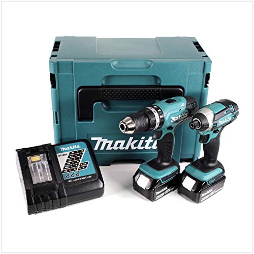 Makita DHP 453 18V Perceuse visseuse à percussion sans fil + DTD 152 Visseuse à chocs sans fil + Coffret + 2x Batteries 4 0 Ah + Chargeur DC18RC - vue 2