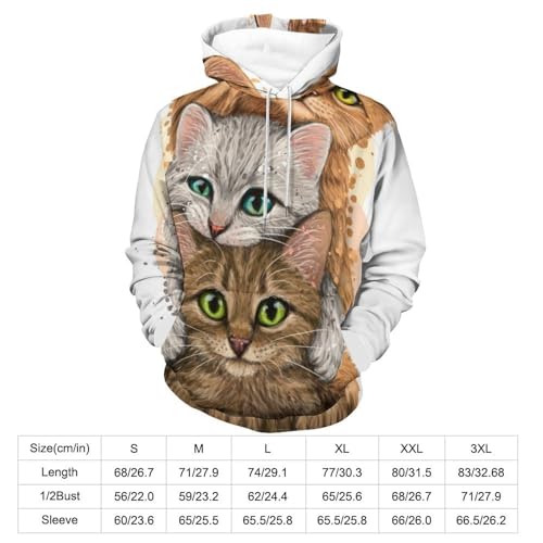Sweatshirt pull Les Chatons De l'amour sweat à capuche chaud et manche longue taille S - 2