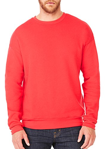 Bella Canvas Men's Classic Side Seamed Soft Style Sweatshirt, Red, X-Large