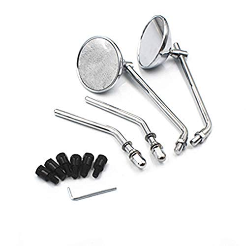 Rétroviseurs ronds universels de moto Rétroviseurs latéraux pour la plupart des Kawasaki Harley Davidson 8mm / 10mm Yamaha (Chrome) Cover