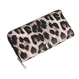 Foyinbet Leopard Print Wallets for Women Cheetah Animal Print Wallet and Purse Leather Zipper Closur