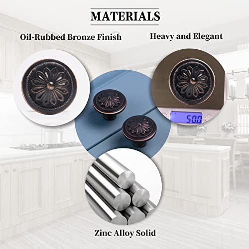 Xlroaafs Oil Rubbed Bronze Cabinet Hardware Knobs 8 Pack,Oil Rubbed Bronze Knobs For Cabinets And Drawers,Knobs For Kitchen Cabinets Cupboard Bathroom Drawers Bedroom Dresser Antique Bronze #TOP3