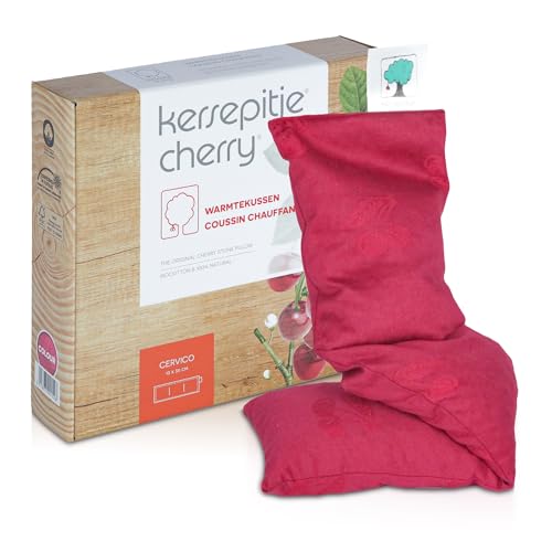 Coussin aux noyaux de cerise, chauffant, en coton bio et 100 % naturel, pour détente et soulagement des maux quotidiens, douleurs musculaires, crampes, cervico :...