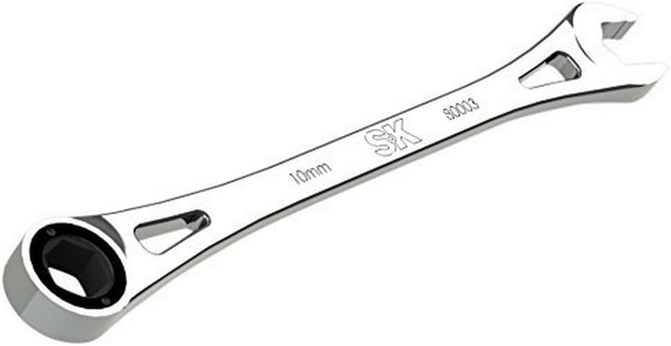 Hand Tool 80003 10 mm 6 Point X-Frame Metric Combination Ratcheting Wrench, Chrome, 1.7° Arc Swing, 216 Positions, Made in America
