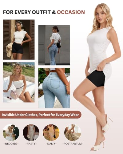 Image of Tummy Control Shapewear Shorts for Women Under Dress Womens Compression Shorts Under Dress Shapewear