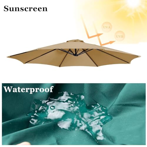 Tessuto impermeabile resistente ai raggi UV per ombrelloni da patio a 6/8 coste, perfetto per giardino ed esterno, copertura durevole e resistente alle intemperie