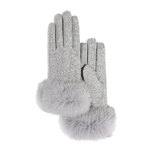 Yuventoo Luvas de inverno feminino Luvas de tela sensível ao toque Luvas térmicas à prova de vento L