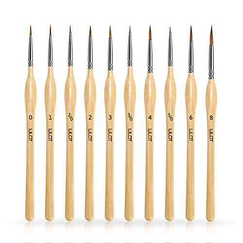 WLOT Juego de pinceles de pintura profesional cepillo de nailon para acrílico acuarela pintura al óleo por Golden Maple.