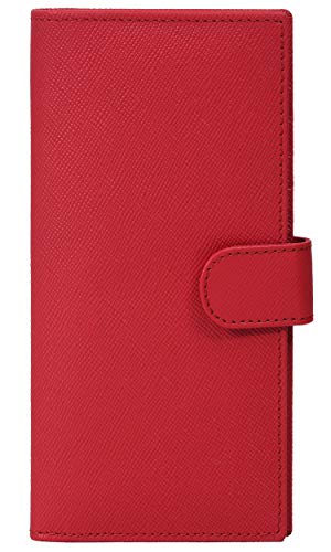 RFID Blocking Leather Checkbook Cover - Personal Holder for Men and Women