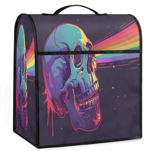 Coffee Maker Cover Skull Rainbow Kitchen Appliance Covers Small Appliance Covers Blender Cover Juicer Cover Dust Covers for Kitchen Appliances with Top Handle and Pockets,Washable,B133