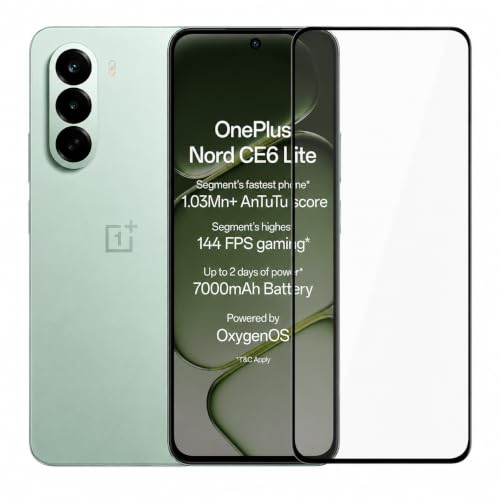 Image of Military-Grade Tempered Glass Screen Protector Compatible for OnePlus Nord CE6 Lite 5G / OnePlus Nord CE 6 Lite with Edge-to-Edge Coverage and Easy Self Installation Kit (OnePlus Nord CE6 Lite 5G)