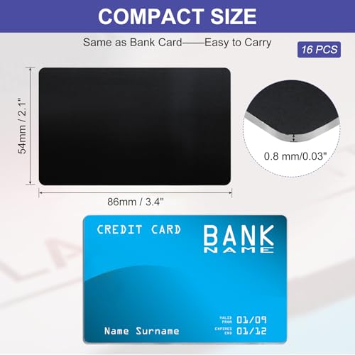 Tarjetas de metal anodizado PATIKIL de 8.6 x 5.3 cm para evitar el desgaste del papel 2