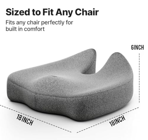 Image of Homerz Premium Orthopedic Coccyx Cushion | 2 Years Warranty | Seat Cushion for Chair, Car Seat Cushions, Memory Foam Sitting Pillow for Tailbone, Sciatica & Back Pain Relief (Pro)
