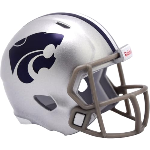 Kansas State Wildcats NCAA Revolution Mini Pocket Pro Size Football Helmet - New in Riddell Retail Clamshell