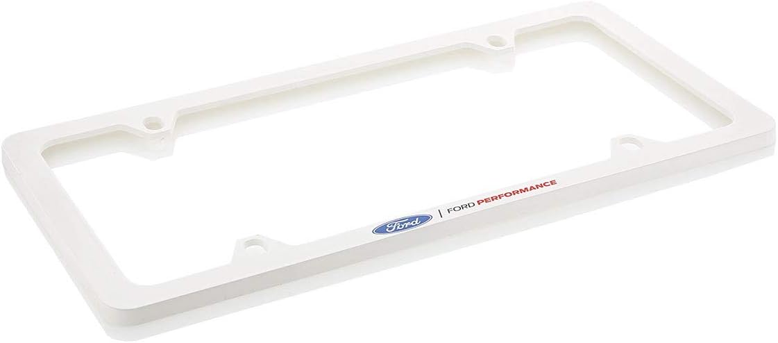 Ford Performance UV Printed White Plastic Thin Rim License Plate Frame Holder 4 Hole