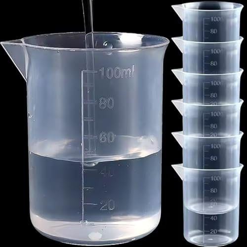 Set de 6 vasos medidores de plástico 100ML miniatura 1