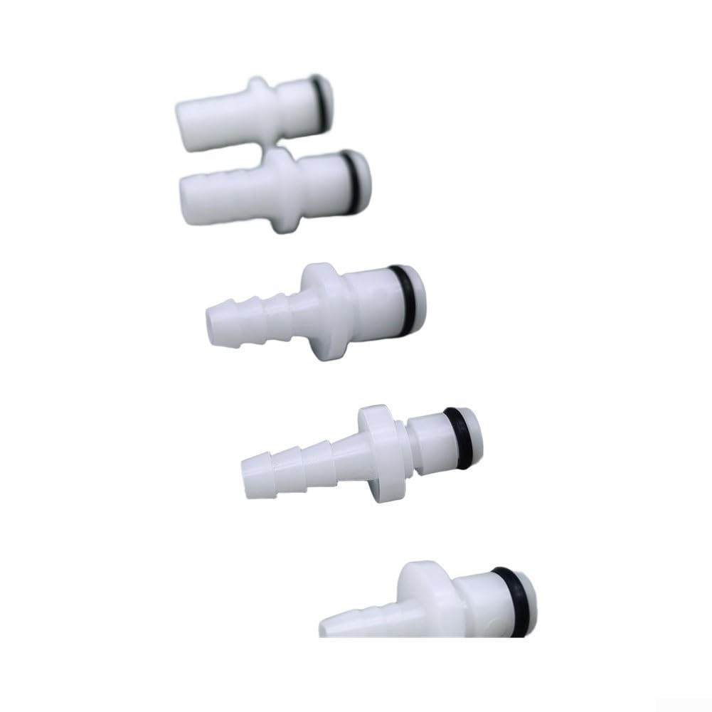 5 paia di raccordi a scollegamento rapido per tubi flessibili, connettori maschio femmina da 0,6 cm, inserti per valvola di intercettazione in plastica, 80 PSI per la produzione di birra