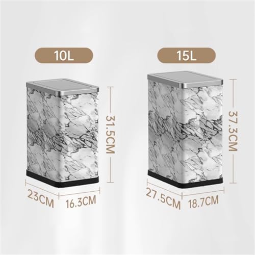 Caneca de basura elegante de acero inoxidable 10L miniatura 2