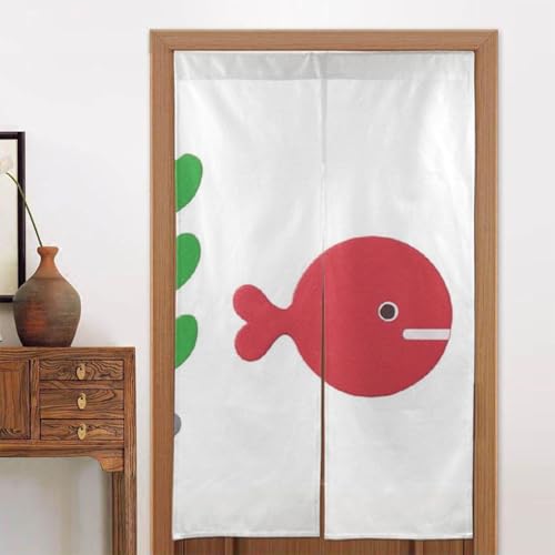 きんぎょが にげた (10) のれん 和風 ロング 暖簾 壁掛け 遮光 断熱 遮像 間切り 目隠し ロング 浴室 シェード ドアカーテン い トイレ バス 喫茶店 居酒屋 台所 洗面所 玄関 飲食店 階段 飾り付け リビング キャラクター アニメ グッズ 部屋仕切り 幅86cm丈143cm [4]