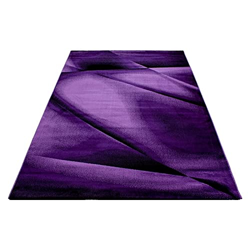 Tapis de salon moderne Miami violet, confort doux et isolant - 4