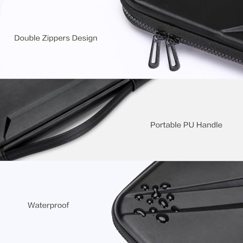 MOSISO 15-16 inch Laptop Hard Case, 15.6 inch Laptop Sleeve Waterproof Shockproof Computer Bag Compatible with MacBook HP Dell,Artistic Geometric EVA Carrying Case Hard Shell with Handle, Black - Image 4