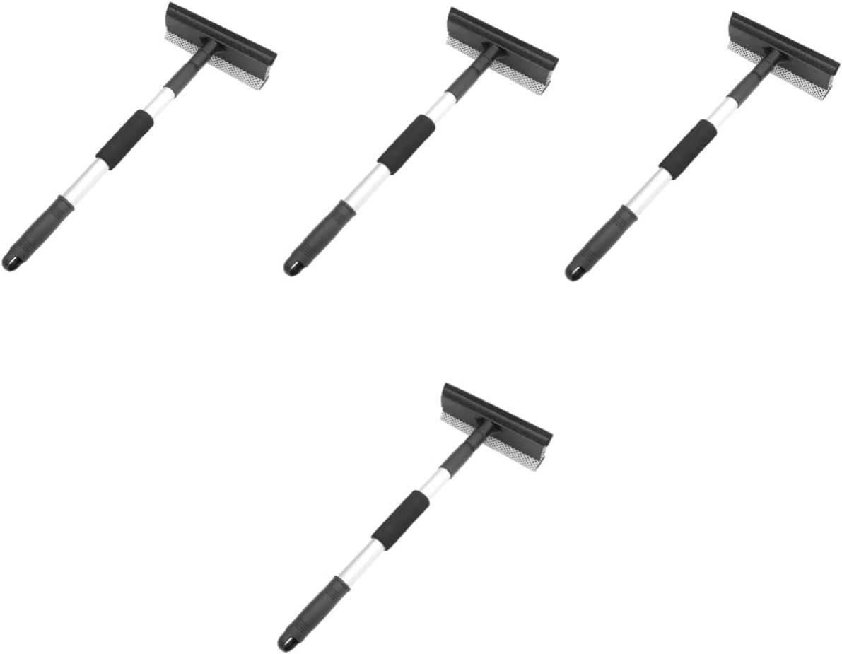 Zerodeko 4pcs Telescopic Windshield Squeegee Cleaner Tool Double-Sided Automotive Brush for Car and Home Handle Reach for Easy Access