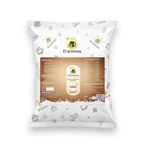 Image of D'aromas 500gm Jaggery Milk Premix Tea, Instant Premix, Just Add Water, Ready to Drink Tea For Vending Machine, Home, Canteen, Hotel Etc (Pack Of 1)