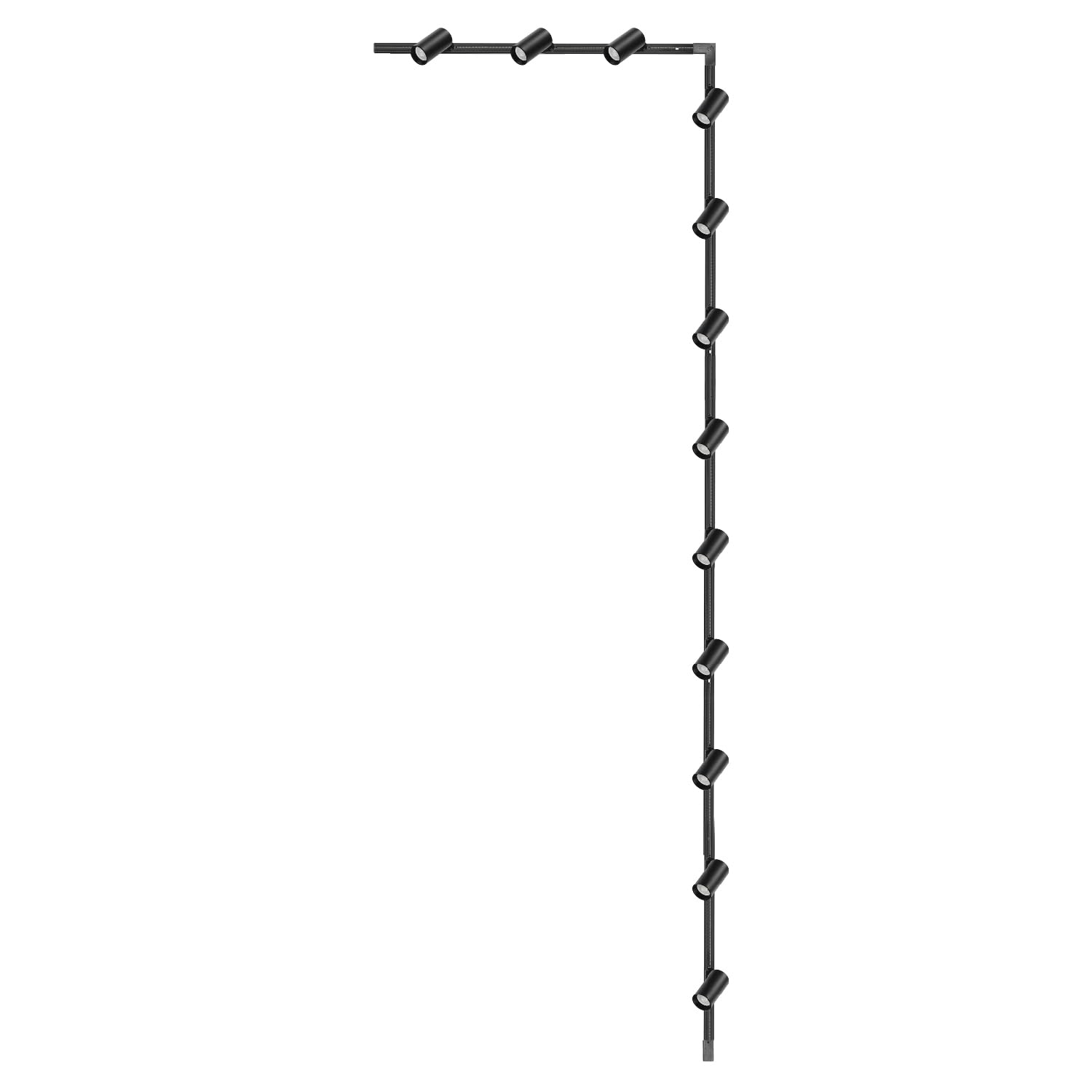 NEXTRACK 3-Phasen-Schienenset Komplett-Set mit GU10 Lampe, 2x1m+2m Schiene, Verbinder I&L, Schwarz