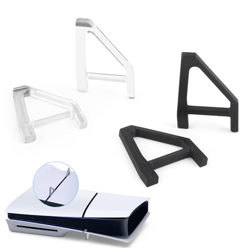 RongZy Horizontaler Ständer für PS5 Slim Gelten nur für Disc Edition Konsole Horizontale Halterung Kompatibel mit PlayStation 5 Slim PS5 Slim Konsole Zubehör(Transparente, Schwarz)