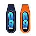 kwmobile 2X Clip Holders Compatible with Xiaomi Mi Band 10/9 / 8 - Clip-On Holder Replacement Set - Dark Blue/Orange