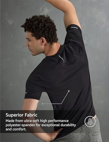 Image of Symbol Premium Men's Solid Regular Fit Sports Stretch T-Shirt | Round Neck | Raglan Sleeve | Moisture-Wicking | Activewear | Running | Gym | Plain (Available in Plus Sizes)