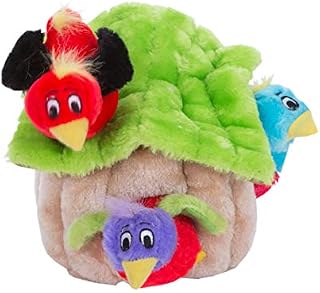 Outward Hound Kyjen 31009 Hide A Bird Dog Toys Interactive Plush Squeak 4-Piece Toy, Large, Multicolor