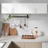 Mueble Superior de Cocina, Repisa Flotante Alacena Gabinete 4 Puertas Cocina Baño 133 * 33 * 30cm - Blanco (4 Puertas)