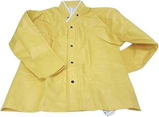 Jacket, Flame Resistant, Rain Jacket PVC/Polyester, Color Yellow Size Medium (Pack of 1)