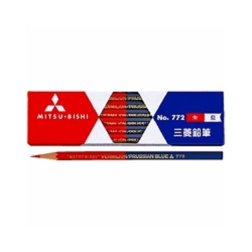 Amazon | 三菱鉛筆 色鉛筆 No.772 六角軸 K772 朱藍5:5 1ダース 【 3