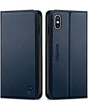 SHIELDON iPhone Xs Max Case, iPhone Xs Max Wallet Case, Genuine Leather Folio Magnetic Cover [Auto Sleep/Wake] [RFID Blocking] Card Slots Compatible with iPhone Xs Max (6.5