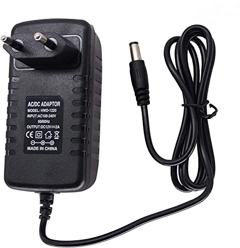 Anpviz Adaptador de Fuente de alimentación 12V DC 2A, Adaptador AC 100-240V para cámara IP, cámara PoE, cámara WLAN al Aire Libre, Longitud de línea 1 Metro