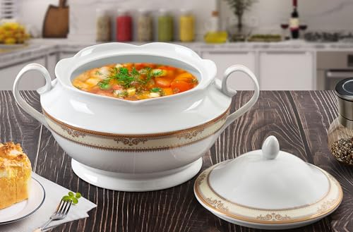 Lorren Home Trends Porcelain Souptureen w/Lid Isabella - Thumbnail 3